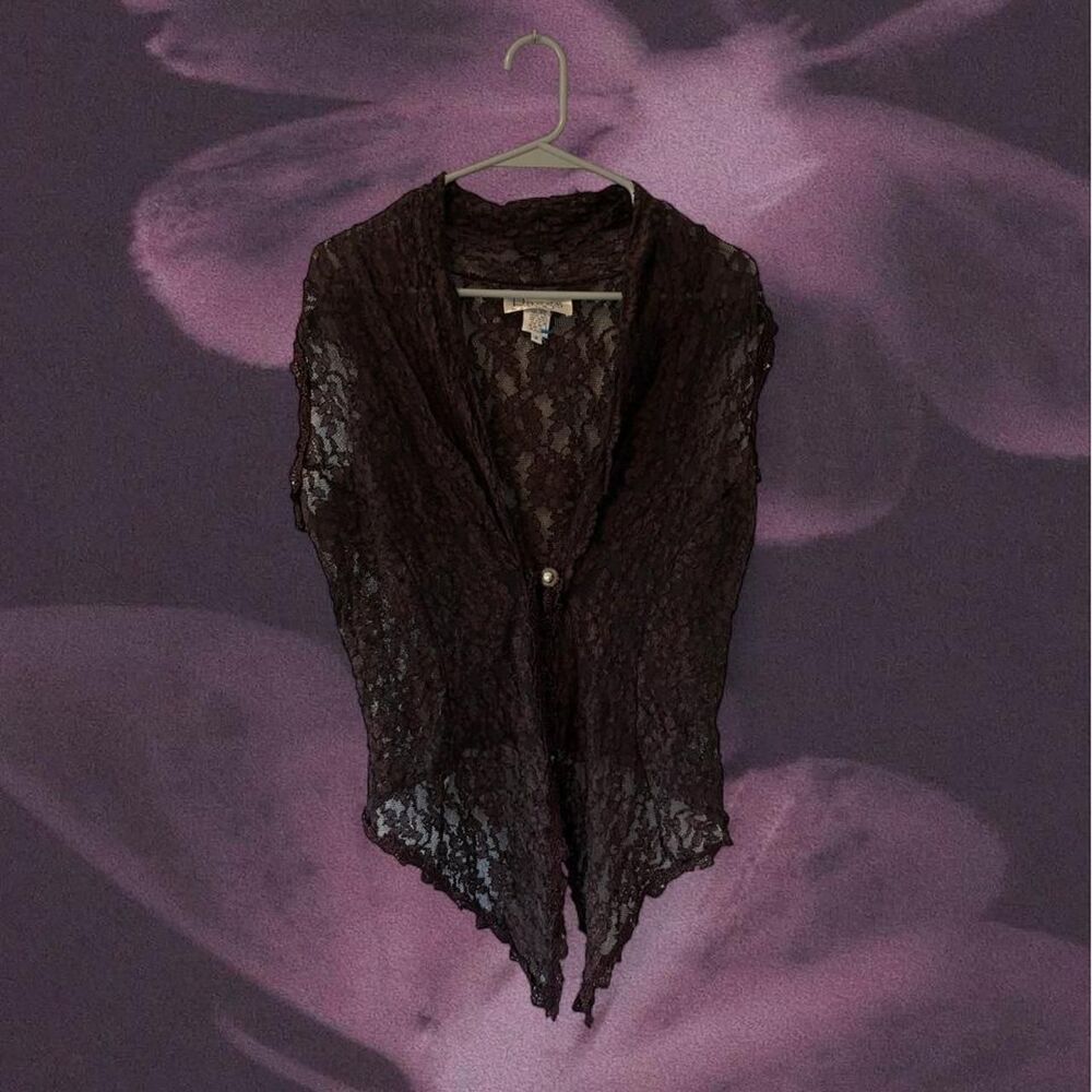 Vintage Brown Lace Cardigan/Vest